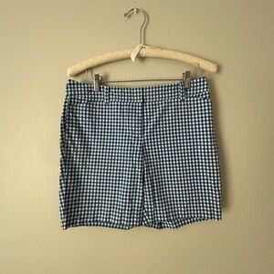 Talbots Woman’s Shorts Summer Blue Plaid Size 6P Perfect Short Cotton Stretch